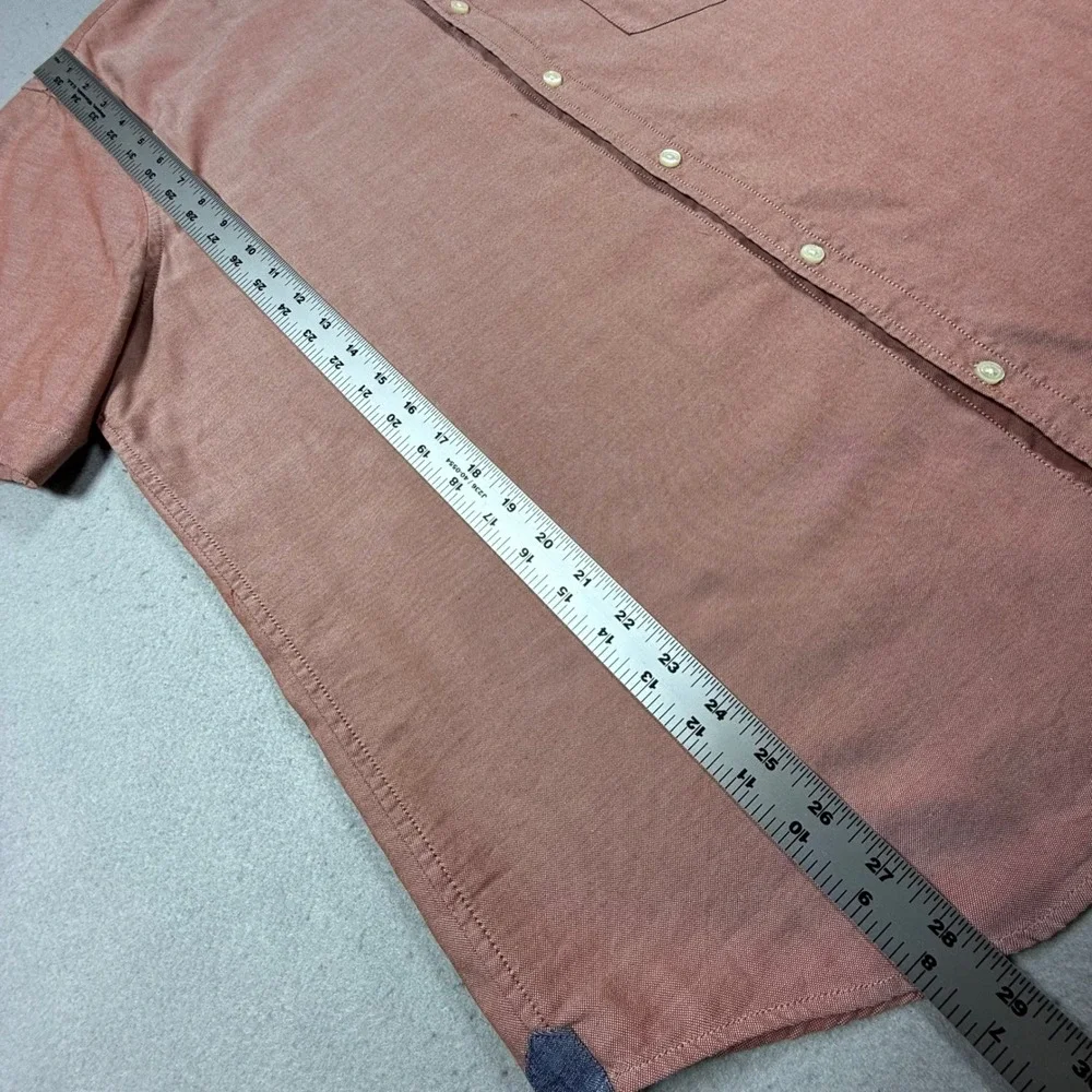 Banana Republic Mens XL Slim Fit Short Sleeve Button Down Shirt Dusty Rose Pink